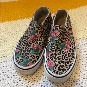Vans size 6.5 Cheetah Palms Candied Ginger White in good used condition